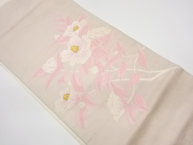 リサイクル　花模様織出し袋帯